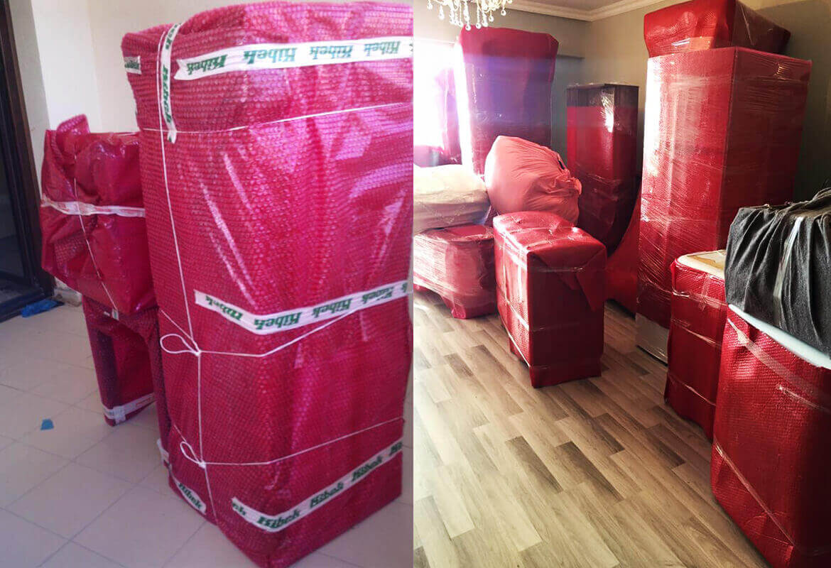 titiz bir şekilde paketlenmiş ev eşyaları